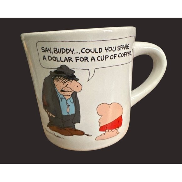 Ziggy Coffee Mug say buddy can you spare a dollar 1984 American Greetings  Korea - Picture 1 of 4